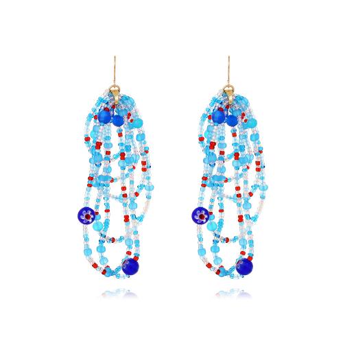 Zinc Alloy Drop Earrings Seedbead with Zinc Alloy handmade fashion jewelry & for woman nickel lead & cadmium free Sold By Pair
