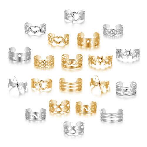 Cink Alloy Nožni prst prsten, 10 komada & modni nakit & za žene, više boja za izbor, nikal, olovo i kadmij besplatno, Prodano By Set
