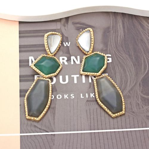 Zinc Alloy Stud Earring with Resin fashion jewelry & for woman nickel lead & cadmium free Sold By Pair