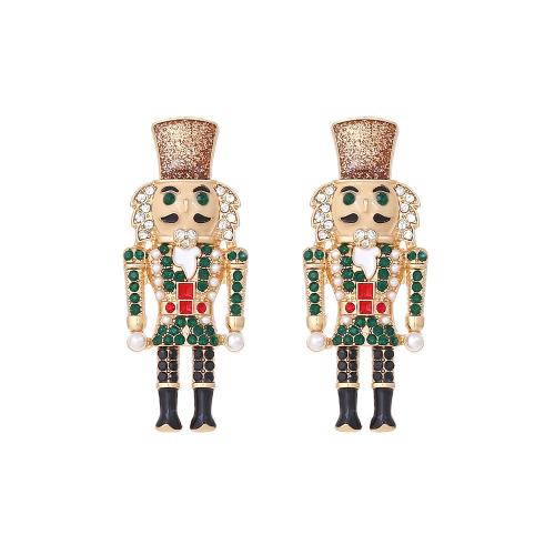 Tibetan Style Stud Earring, with Plastic Pearl, fashion jewelry & for woman & enamel & with rhinestone, multi-colored, nickel, lead & cadmium free, 50x20mm, Sold By Pair