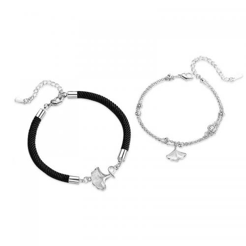 Couple Bracelet and Bangle Brass with Wax Cord & White Shell plated Unisex & micro pave cubic zirconia Sold By PC