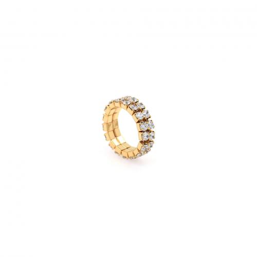 Cúbicos Circonia Micro Pave anillo de latón, metal, Donut, 18K chapado en oro, Joyería & micro arcilla de zirconia cúbica & para mujer, libre de níquel, plomo & cadmio, inner diameter:17~20mm, Vendido por UD