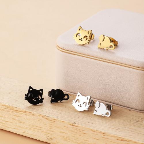 Stainless Steel Stud Earrings, 304 Stainless Steel, Vacuum Ion Plating, fashion jewelry & for woman, more colors for choice, 12x10mm, 12Pairs/Bag, Sold By Bag