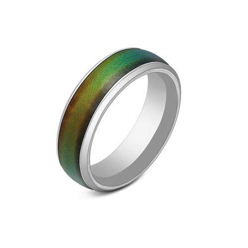 кольцо с эмалью настроения , Нержавеющая сталь 304, полированный, ювелирные изделия моды & Мужская & разный размер для выбора & настроение эмаль, не содержит никель, свинец, продается PC