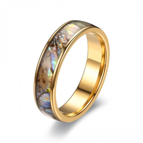 Prst prsten od inoxa, 304 nehrđajućeg čelika, s Školjka, uglađen, modni nakit & bez spolne razlike & različite veličine za izbor, više boja za izbor, nikal, olovo i kadmij besplatno, Prodano By PC