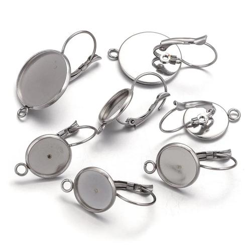 Edelstahl-Hebel zurück Ohrring-Komponente, 304 Edelstahl, DIY & verschiedene Größen vorhanden, originale Farbe, 10PCs/Tasche, verkauft von Tasche