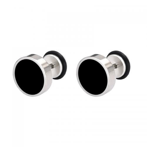 Stainless Steel Stud Earrings, 304 Stainless Steel, Unisex & different size for choice & enamel, original color, Sold By PC