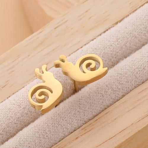 Stainless Steel Stud Earrings 304 Stainless Steel Snail plated for woman Sold By Bag