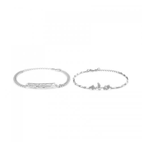 925 Sterling Silver Bangle Bracelet plated Unisex & micro pave cubic zirconia platinum color Sold By PC
