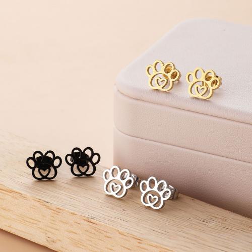 Stainless Steel Stud Earrings 304 Stainless Steel Claw Vacuum Ion Plating fashion jewelry & for woman & hollow Sold By Bag