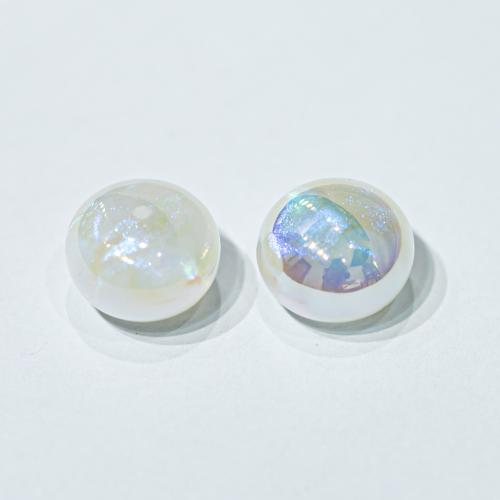 ABS plast perler, Runde, UV plating, du kan DIY & forskellig størrelse for valg, flere farver til valg, Ca. 100pc'er/Bag, Solgt af Bag