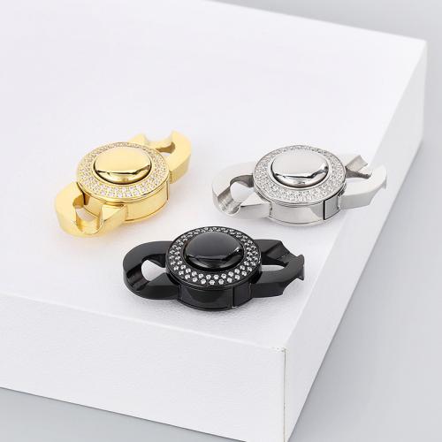 Stainless Steel Bayonet Clasp, 304 Stainless Steel, DIY & with rhinestone, more colors for choice, 34x18mm, Sold By PC