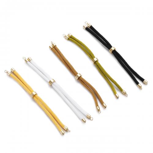 Fashion Bracelet Cord, Polyester, with Brass, gold color plated, Adjustable & DIY & Unisex, more colors for choice, Length:Approx 11 cm, Sold By PC