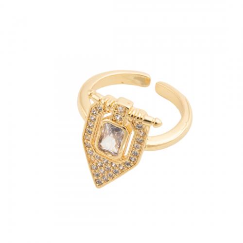 Krychlový Circonia Micro vydláždit mosazný prsten, Mosaz, módní šperky & micro vydláždit kubické zirkony & pro ženy, zlatý, nikl, olovo a kadmium zdarma, Prodáno By PC