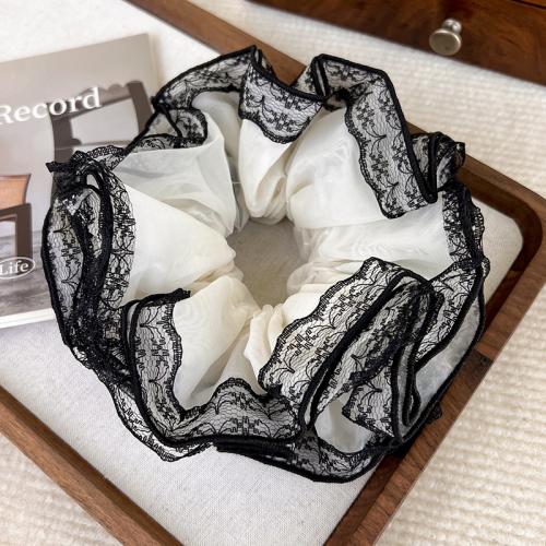 Hair Scrunchies, Cloth, with Lace, fashion jewelry & for woman, more colors for choice, diameter 160mm, Sold By PC
