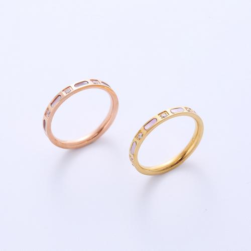 Rhinestone Stainless Steel Finger Ring, 316L Stainless Steel, different size for choice & for woman & with rhinestone, more colors for choice, Sold By PC