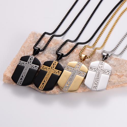 Stainless Steel Jewelry Necklace, 316L Stainless Steel, fashion jewelry & Unisex, more colors for choice, 44x26mm, Length:Approx 60 cm, Sold By PC