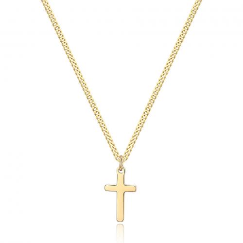 Edelstahl Schmuck Halskette, 304 Edelstahl, Kreuz, Modeschmuck & für Frau, keine, 32mm, verkauft per ca. 45 cm Strang