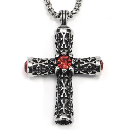 Jewelry Sets, Titanium Steel, Cross, plated, Unisex & different styles for choice & micro pave cubic zirconia, more colors for choice, Sold By PC