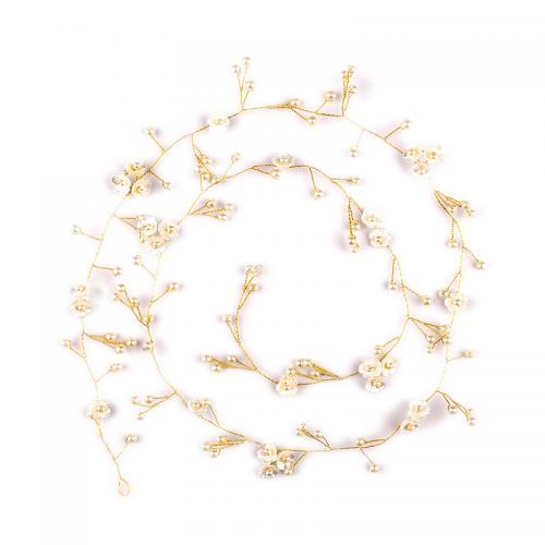 Headband Zinc Alloy with Resin & Plastic Pearl plated for woman Sold By PC