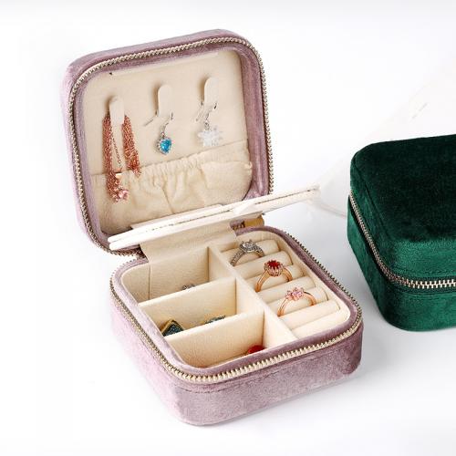 Boîte à bijoux multifonctions, velours de coton, Anti-poussière, plus de couleurs à choisir, 100x100x50mm, Vendu par PC