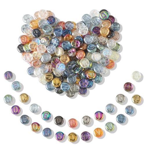 Perles en verre de mode, Placage, DIY & styles différents pour le choix, multicolore, 10mm, Environ 30PC/sac, Vendu par sac