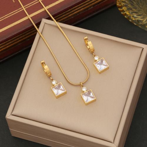 304 Stainless Steel Jewelry Set, Perfume Bottle, gold color plated, different styles for choice & for woman & with rhinestone, Sold By PC