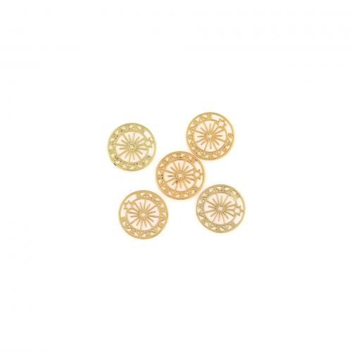 Pingentes Jóias de bronze, cobre, Roda plana, 18K banhado a ouro, joias de moda & DIY & vazio, níquel, chumbo e cádmio livre, 16.50x0.80mm, vendido por PC