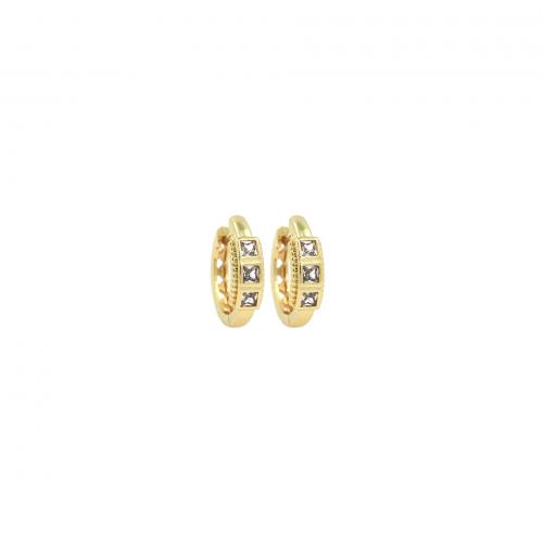 Cubic Zirconia Micro Pave Brass Earring, 18K gold plated, fashion jewelry & micro pave cubic zirconia & for woman, nickel, lead & cadmium free, 16x16.50x5mm, Sold By Pair