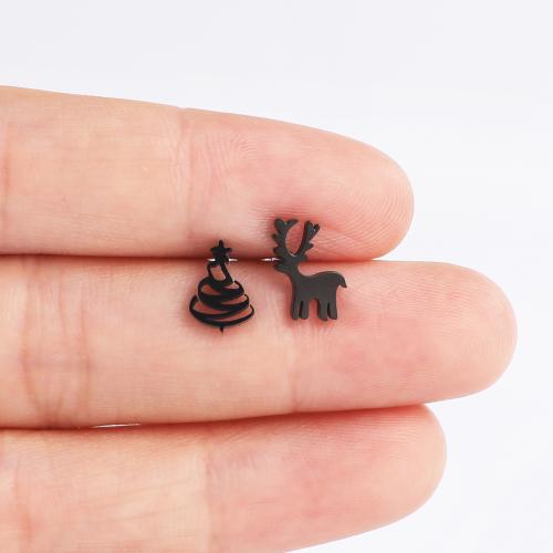 Stainless Steel Stud Earrings 304 Stainless Steel Deer plated for woman Sold By Bag