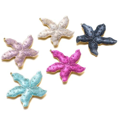 Stainless Steel Flower Pendant, 304 Stainless Steel, plated, DIY & enamel, more colors for choice, 60x60mm, 5PCs/Bag, Sold By Bag