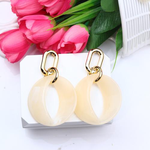 Acrylic Jewelry Earring Round painted fashion jewelry & for woman & hollow Sold By Pair