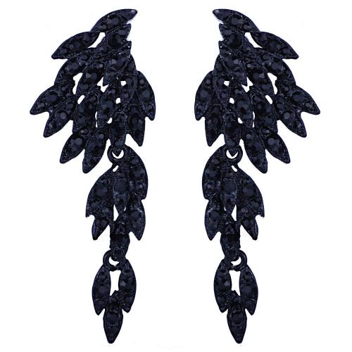 Zinc Alloy Drop Earrings with Crystal plated for woman & with rhinestone Sold By Pair