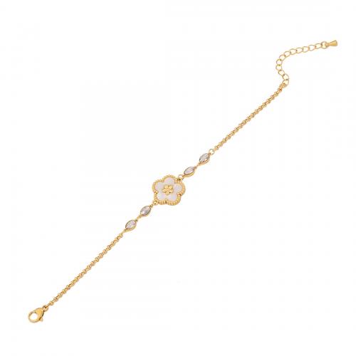 304 Stainless Steel Bracelet, with Glass Rhinestone, with 1.6inch extender chain, gold color plated, different styles for choice & for woman & enamel, Length:Approx 6.7 Inch, Sold By PC