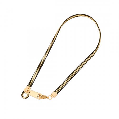 Mässing Halsband, Zipper Head, plated, mode smycken & för kvinna, fler färger för val, Längd Ca 17.7 inch, Säljs av PC