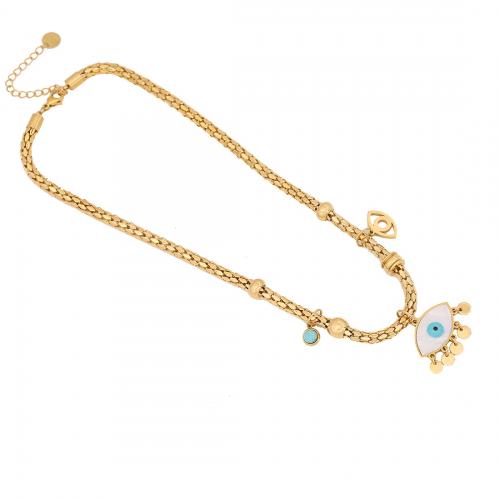 304 Stainless Steel Jewelry Set with turquoise & Shell gold color plated & for woman & enamel & with rhinestone Sold By PC