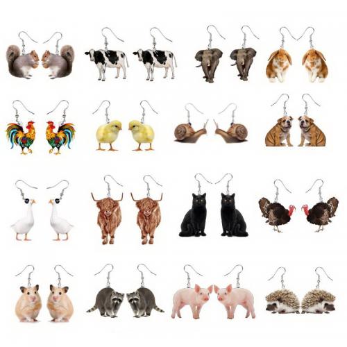 Acrylic Drop Earring, Animal, different styles for choice & for woman, Sold By Pair