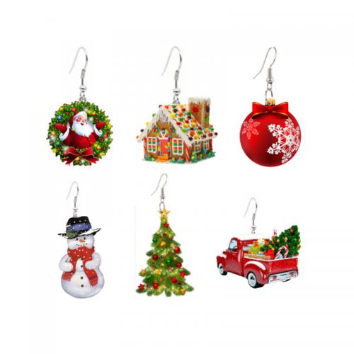 Akryl Drop Earring, Julen smykker & forskellige stilarter for valg & for kvinde, Solgt af par