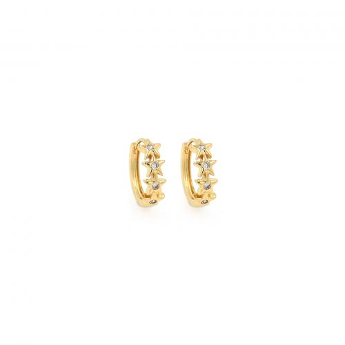 Cubic Zirconia Micro Pave Brass Earring, 18K gold plated, fashion jewelry & micro pave cubic zirconia & for woman, nickel, lead & cadmium free, 15x16x5mm, Sold By Pair