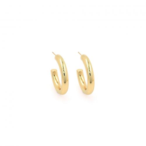 Brass Stud Earring, 18K gold plated, fashion jewelry & for woman, nickel, lead & cadmium free, 30x30x5mm, Sold By Pair