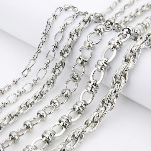 Rozsdamentes acélból készült ékszerek Chain, 304 rozsdamentes acél, DIY & különböző stílusokat a választás, az eredeti szín, Által értékesített m