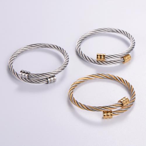 Stainless Steel Bangle, 316L Stainless Steel, Adjustable & fashion jewelry & Unisex, more colors for choice, Inner Diameter:Approx 60mm, Sold By PC
