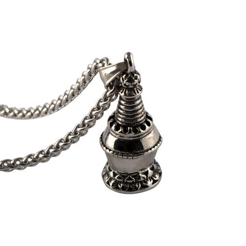 Edelstahl Schmuck Halskette, 304 Edelstahl, Turm, Modeschmuck & verschiedene Stile für Wahl & für den Menschen, keine, verkauft von PC