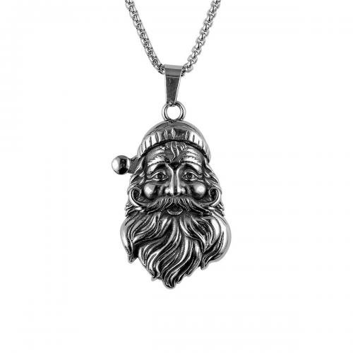 Stainless Steel Jewelry Necklace 304 Stainless Steel Santa Claus fashion jewelry & for man Sold By PC