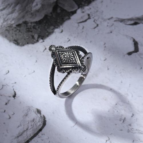 Vinger Ring in edelstaal, 304 roestvrij staal, Rhombus, mode sieraden & verschillende grootte voor keus & voor vrouw, oorspronkelijke kleur, Verkocht door PC