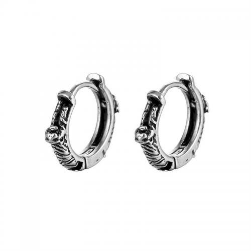 Titanium Steel  Earring, plated, fashion jewelry, silver color, 17x13.50mm, Sold By PC