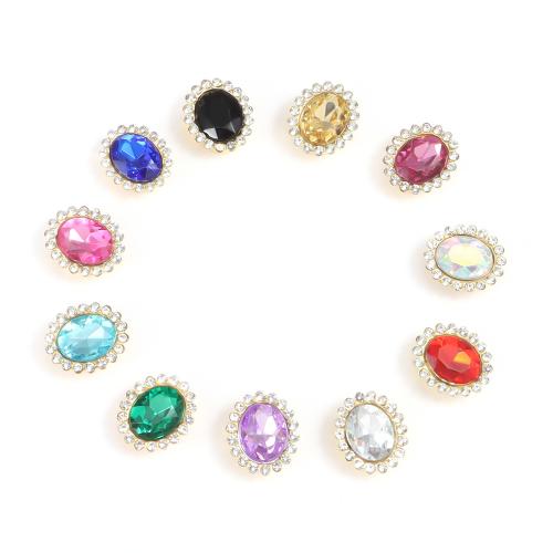 Jewelry Accessories, Acrylic, with Iron, stoving varnish, DIY & with rhinestone, more colors for choice, 8x10mm, Approx 30PCs/Bag, Sold By Bag