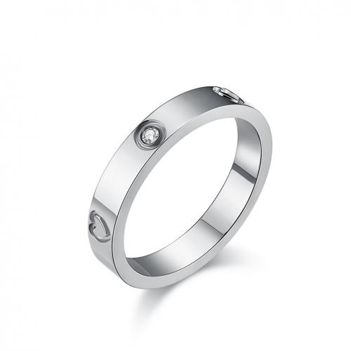 Titan Edelstahl Ringe, Titanstahl, poliert, verschiedene Größen vorhanden & Micro pave Zirkonia & für Frau, keine, verkauft von PC