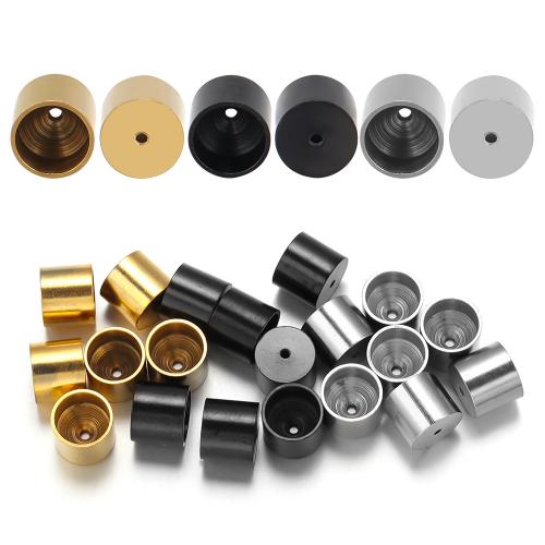 Stainless Steel Cord Tips, plated, DIY, more colors for choice, 6mm, Hole:Approx 1.2mm, 10PCs/Bag, Sold By Bag