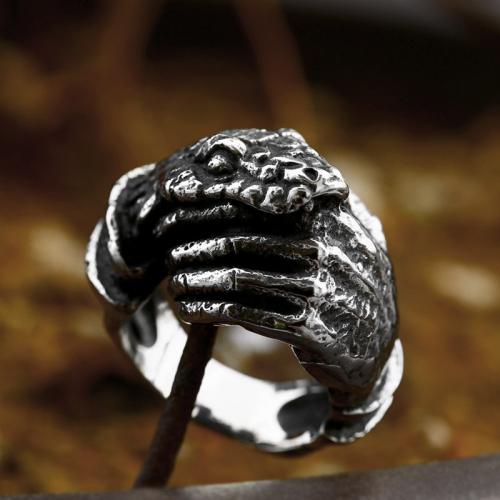 Titanium Čelik Finger Ring, Ruka, uglađen, Berba & različite veličine za izbor & za čovjeka, izvorna boja, Veličina:7-13, Prodano By PC
